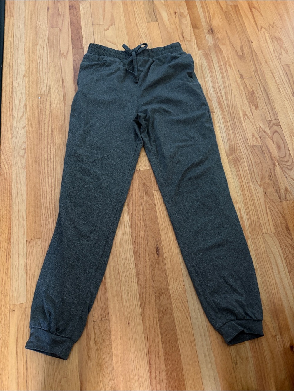 Kids Drawstring Lounge Leggings - Dark Gray